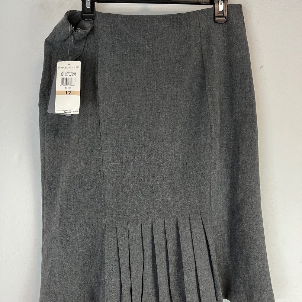 Bandolino Graphite Stretch Skirt Women’s Size 12 Side Zip 49520854 New With Tags